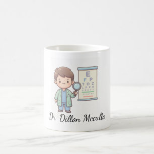 Süße Cartoon-Optiker-Tassendesign – Augenuntersuch Kaffeetasse
