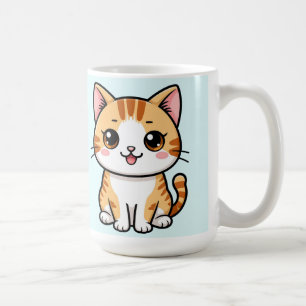 Süße Cartoon Orange Tabby-Katze Kaffeetasse