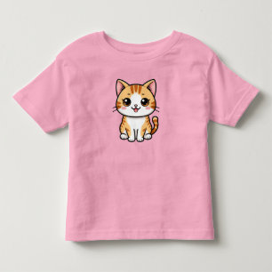Süße Cartoon Orange Tabby-Katze Kleinkind T-shirt