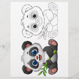 Süße Cartoon-Panda-Malvorlage Flyer
