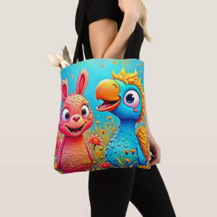 Süße Cartoon-Papageien-Hasen-Kunst