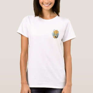 Süße Cartoon-Pommes-Frites beim Schnorcheln unter T-Shirt