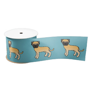 Süße Cartoon-Rehkitz-Bullmastiff-Hunde Satinband