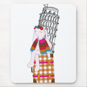 Süße Cartoon-Reise-Hase Italien Urlaub Mousepad