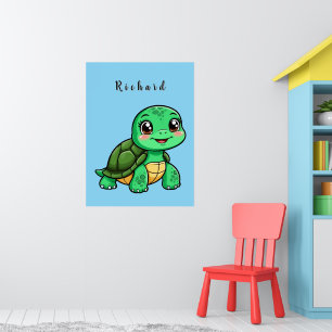 Süße Cartoon-Schildkröte 🐢✨ Kinderzimmer-Dekorati Poster