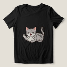 Süße Cartoon-Tabby-Katze winkt mit Pfote Kunst