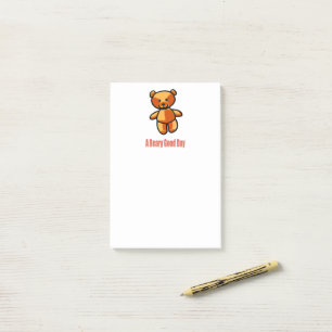 Süße Cartoon-Teddybär-Wortspiel-Illustration Post-it Klebezettel