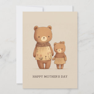 Süße Cartoon-Teddybären-Tiere. Muttertag Feiertagskarte