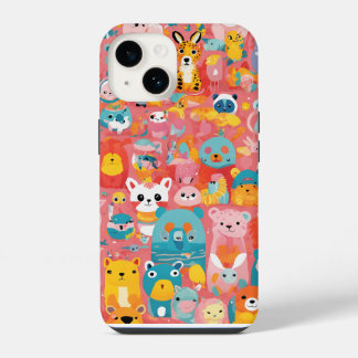 Süße Cartoon-Tiere iPhone 14 Hülle