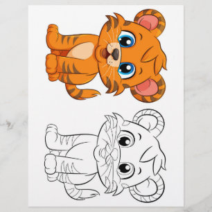 Süße Cartoon-Tiger-Malvorlage