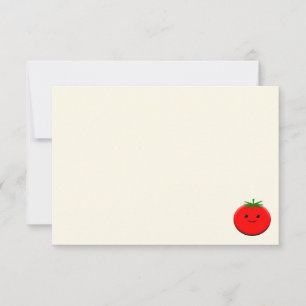 Süße Cartoon-Tomate Blank Creme-Off-Weiß Mitteilungskarte