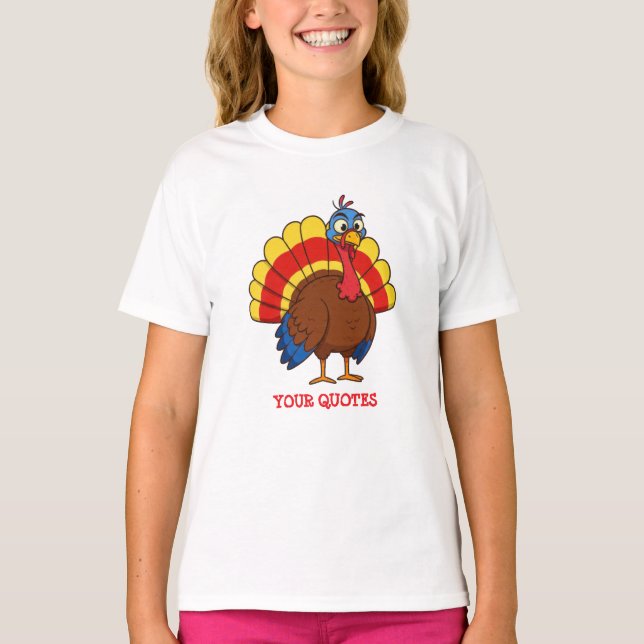Süße Cartoon Truthahn T-Shirt (Vorderseite)