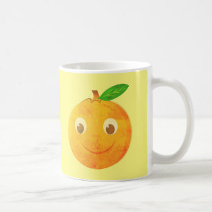 Süße Cartoon-Vintage-Orangen-Zeichnung Kaffeetasse