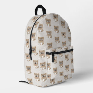 Süße Cartoon-Waschbären-Wintermuster Bedruckter Rucksack