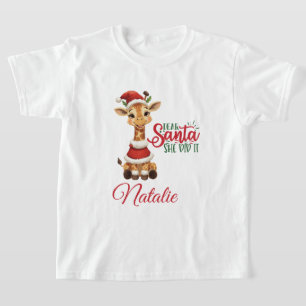 Süße Cartoon-Weihnachtsgiraffe T-Shirt