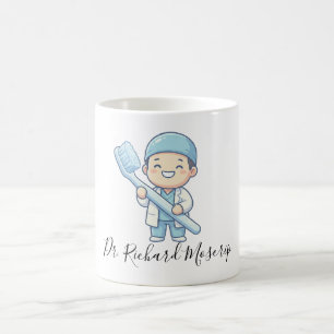 Süße Cartoon-Zahnarzt-Tassendesign – Riesige Zahnb Kaffeetasse