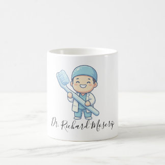 Süße Cartoon-Zahnarzt-Tassendesign – Riesige Zahnb Kaffeetasse