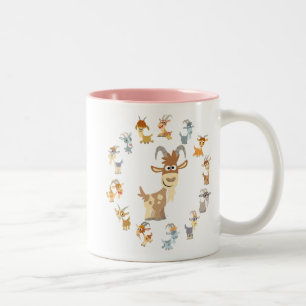 Süße Cartoon-Ziegen-Mandala-Tasse Zweifarbige Tasse