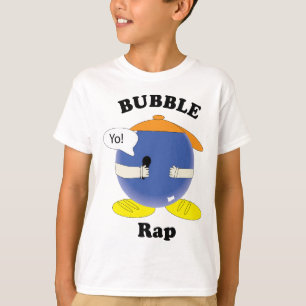 Süße Cartoonfigur mit Mikrofon und "Yo!" T-Shirt