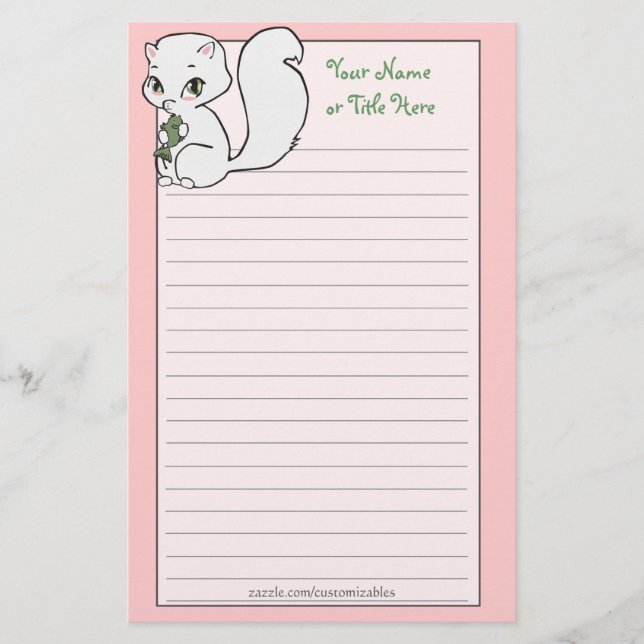 Süsse Cat Stationary Briefpapier (Vorderseite)