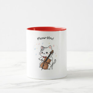 Süße Cellokatze Musikerin Tasse
