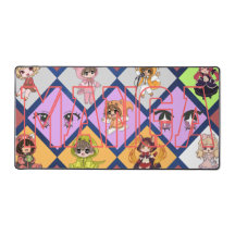 Süße Chibi-Anime-Figuren MANGA-Muster-Mauspad