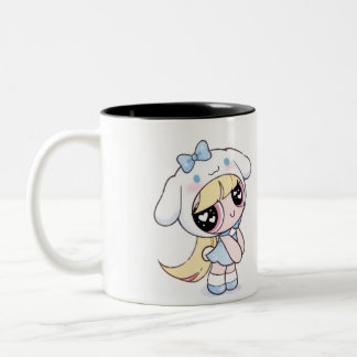 Süße Chibi-Anime-Girl-Ästhetik-Kawaii-Kaffeetasse Zweifarbige Tasse