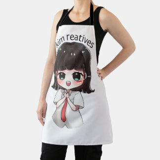 Süße Chibi-Anime-Girl-Küchenschürze mit All-Over-P Schürze