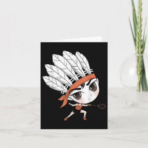Süße Chibi-Badminton-Federball-Manga-Cartoon Karte