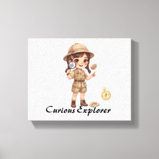 Süße Chibi-Entdeckerin-Grafik  Leinwanddruck