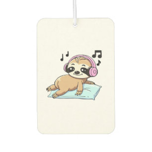 Süße Chibi-Faultier hört Musik � Entspannend Autolufterfrischer