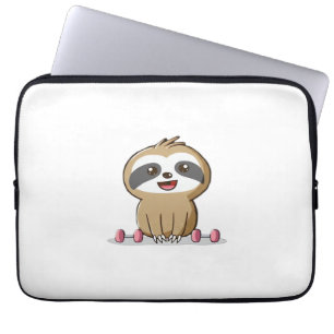 Süße Chibi-Faultier-Workout � Lustiges Kawaii-Gym- Laptopschutzhülle