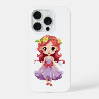 Süße Chibi-Fee Prinzessin Lila Kleid iPhone 15 Pro Hülle