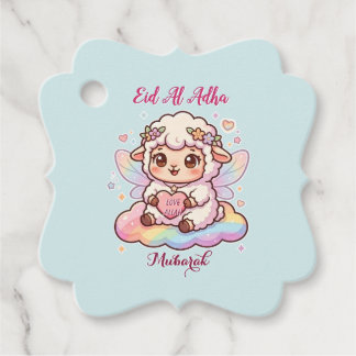 Süße Chibi-Fee-Schaf-Regenbogen-Eid-Adha-Mubarak Geschenkanhänger