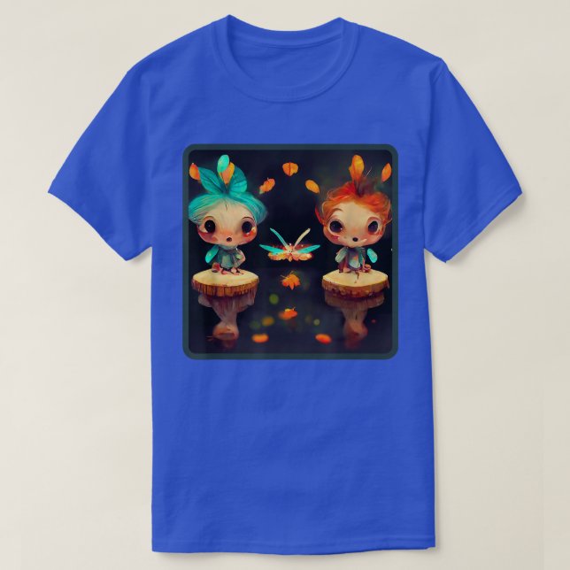 Süsse Chibi Feen Kawaii Fairies Fee Freunde für T-Shirt (Design vorne)