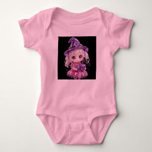 Süße Chibi Kristallhexe Halloween Baby Strampler