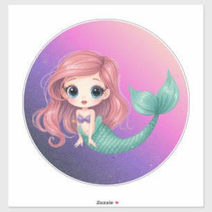 Süße Chibi-Meeresjungfrau-Aufkleber Aufkleber