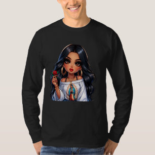 Süße Chibi-Mexikanische Babymädchen Chicana Virgen T-Shirt