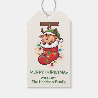 Süße Chibi-Rentier-Christmas-Strumpf Geschenkanhänger