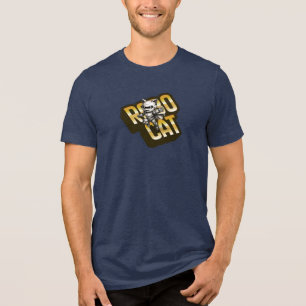 Süße Chibi-Roboter-Katzen-Superhelden-Illustration Tri-Blend Shirt