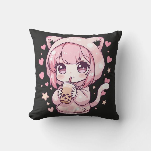 Süße Chibi Stimmung Kissen (Vorderseite)