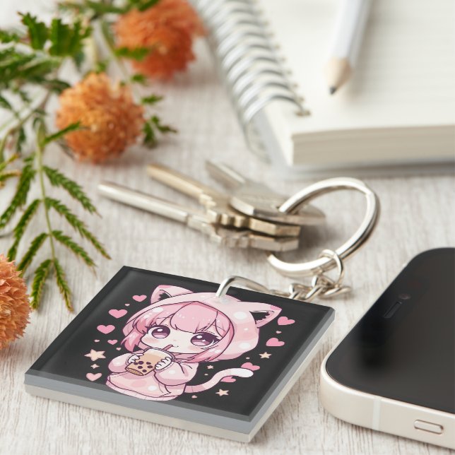 Süße Chibi Stimmung Schlüsselanhänger (Vorderseite rechts)