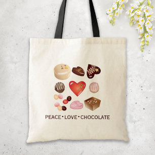 Süße Chic Frieden Liebe Schokolade Candy Herz Tragetasche