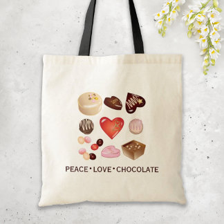 Süße Chic Frieden Liebe Schokolade Candy Herz Tragetasche