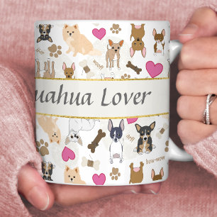 Süße Chihuahua-Hunde Muster personalisiert Kaffeetasse