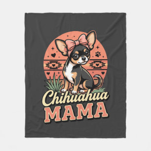 Süße Chihuahua-Mama-Schleife-Hundemama Fleecedecke