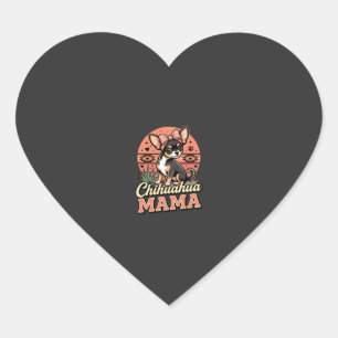 Süße Chihuahua-Mama-Schleife-Hundemama Herz-Aufkleber