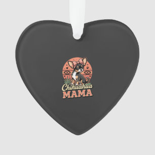 Süße Chihuahua-Mama-Schleife-Hundemama Ornament