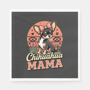 Süße Chihuahua-Mama-Schleife-Hundemama Serviette