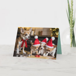 Süße Chihuahua-Weihnachtsplätzchen-Karte Karte